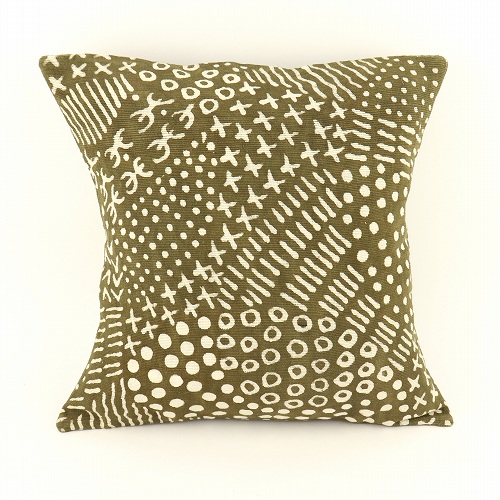 泥染めクッションカバー35x35 ウサギ