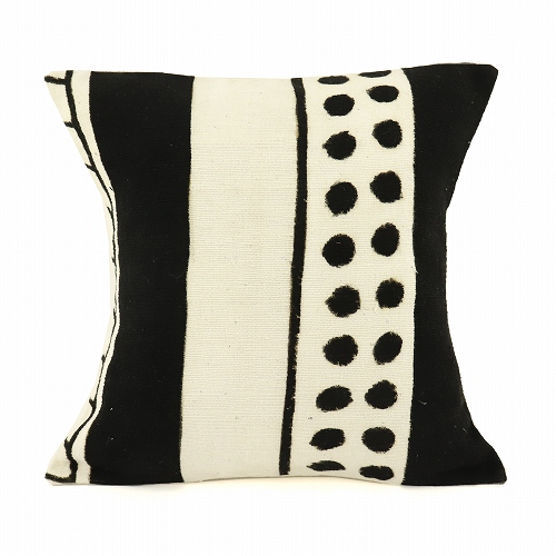 泥染めクッションカバー35x35 縦模様