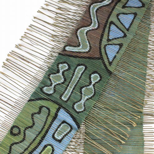 泥染ストロータペストリーNDOMO緑一点