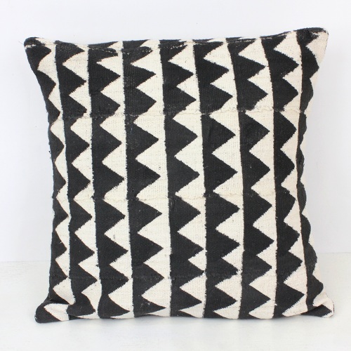 泥染めクッションカバー45X45ギザギザ