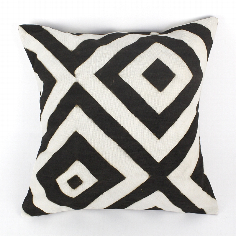 泥染めクッションカバー45x45 重菱形