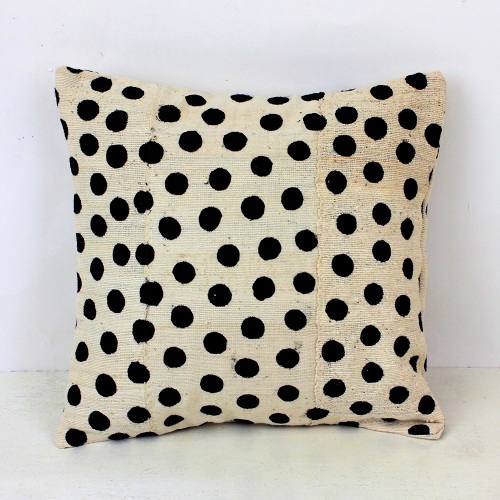 泥染めクッションカバー35X35水玉