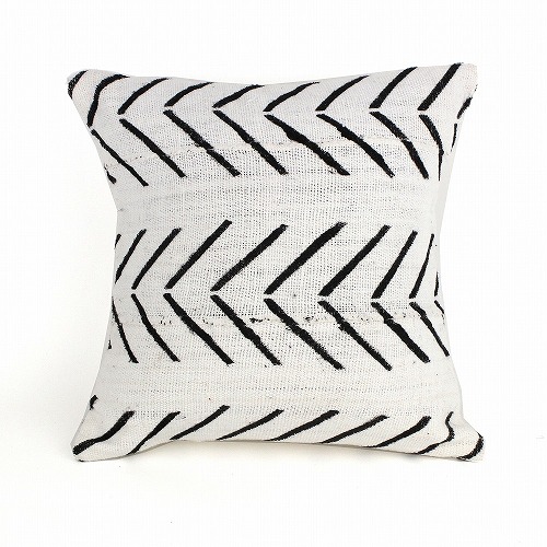 泥染めクッションカバー35x35 細<<<白