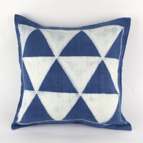 藍染めクッションカバー45X45 並三角 変形