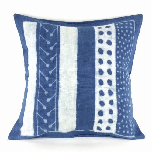 藍染めクッションカバー45X45 横ボ色々変形