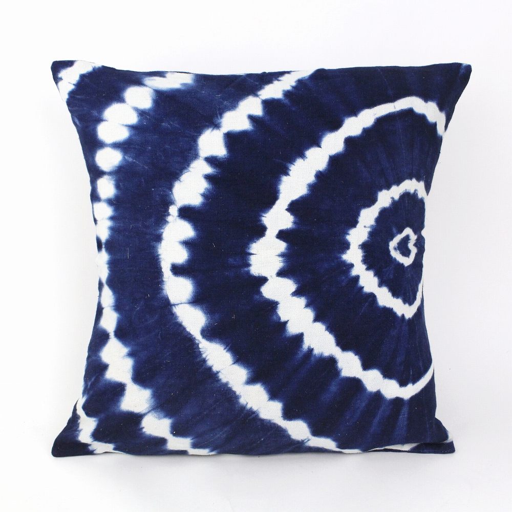 藍染めクッションカバー45x45 もやもや