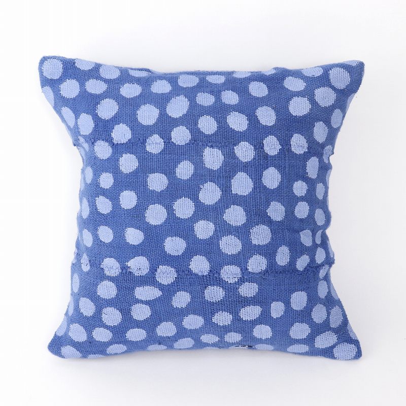 藍染めクッションカバー35x35 水玉