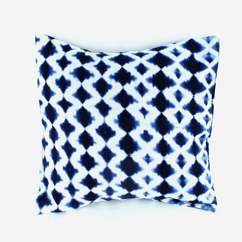 藍染めクッションカバー35X35 格子