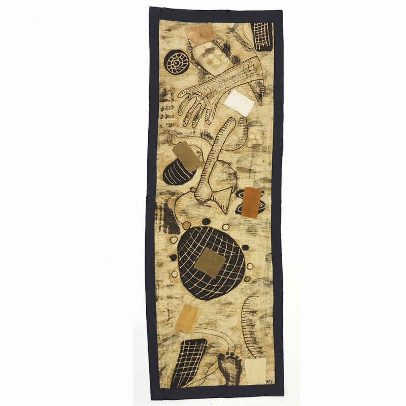 泥染めタペストリー 収穫 ALMOUSSAPANSOUMARE 一点物