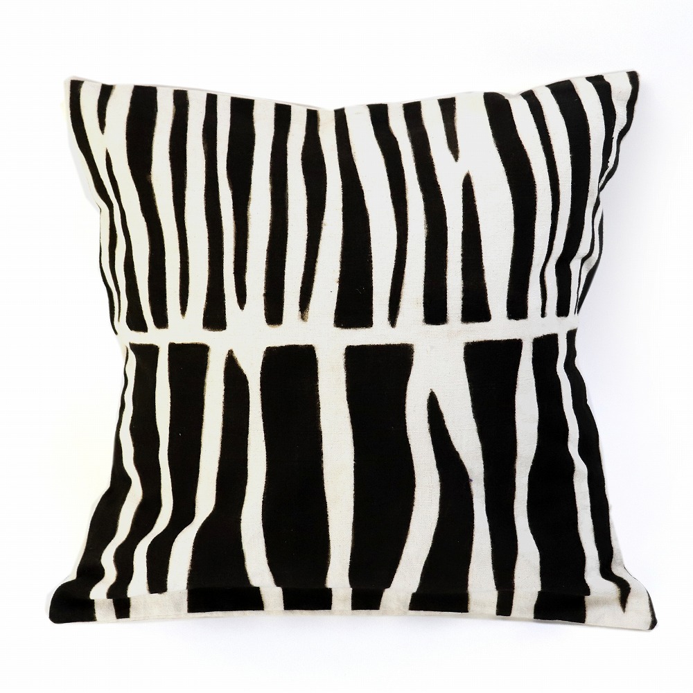 泥染クッションカバー45X45echellerebeccak黒白