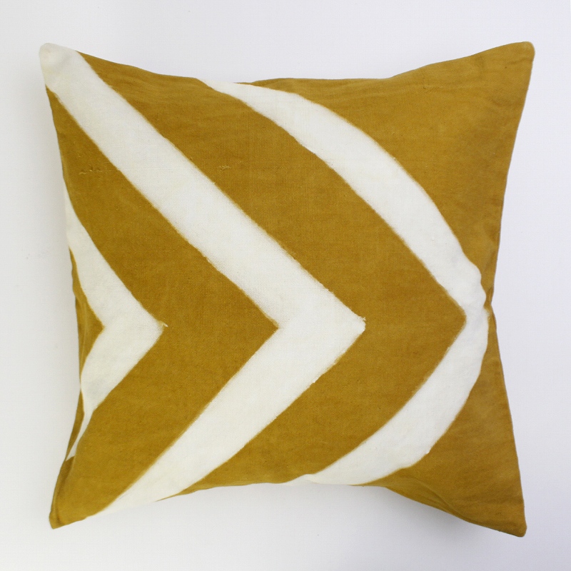泥染クッションカバー45X45epine黄色
