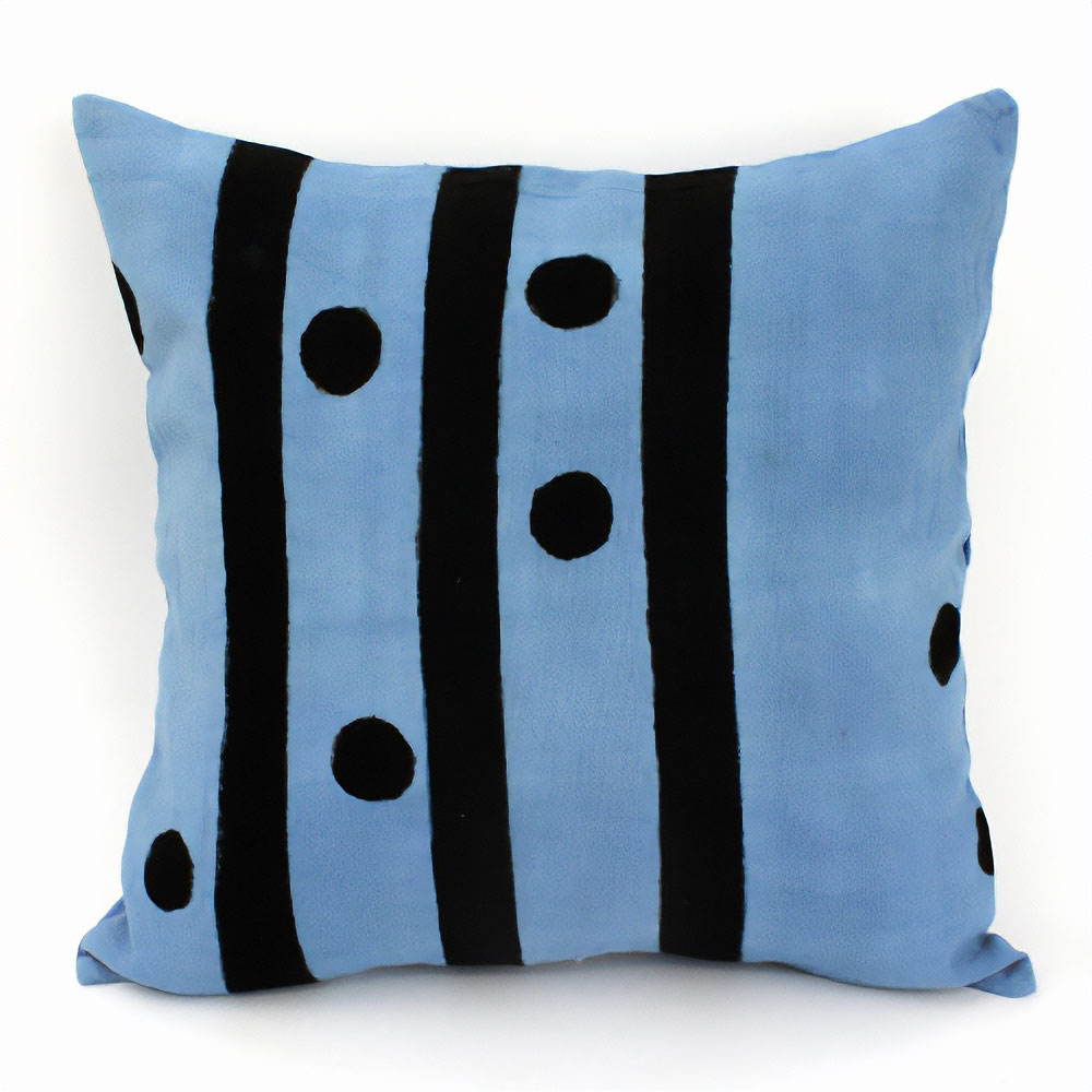 藍染クッションカバー45x45 縦太大玉 藍