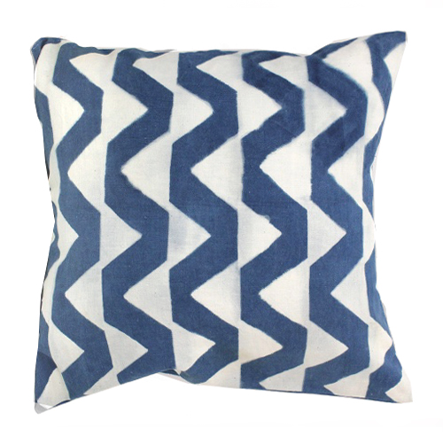 藍染クッションカバー45x45 TRIANGLE 藍