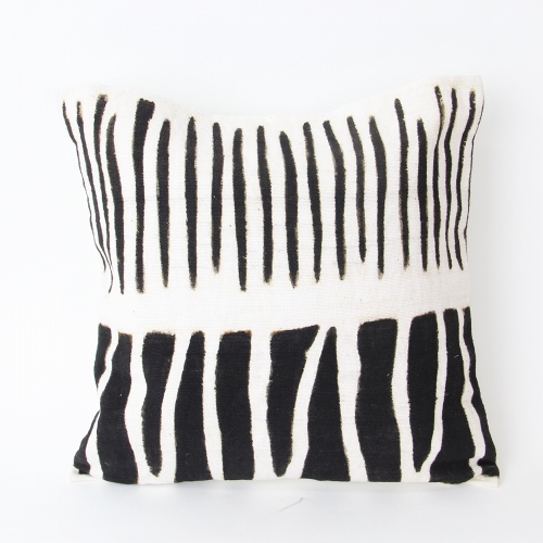 泥染クッションカバー35x35echellerebeccak黒白