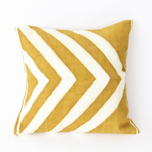 泥染クッションカバー35x35epine黄色