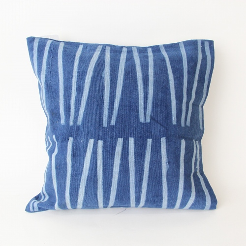 藍染クッションカバー35x35 ligne vertical藍