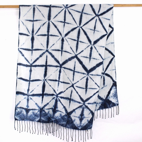 藍染ショール 柔らか綿 大判 01