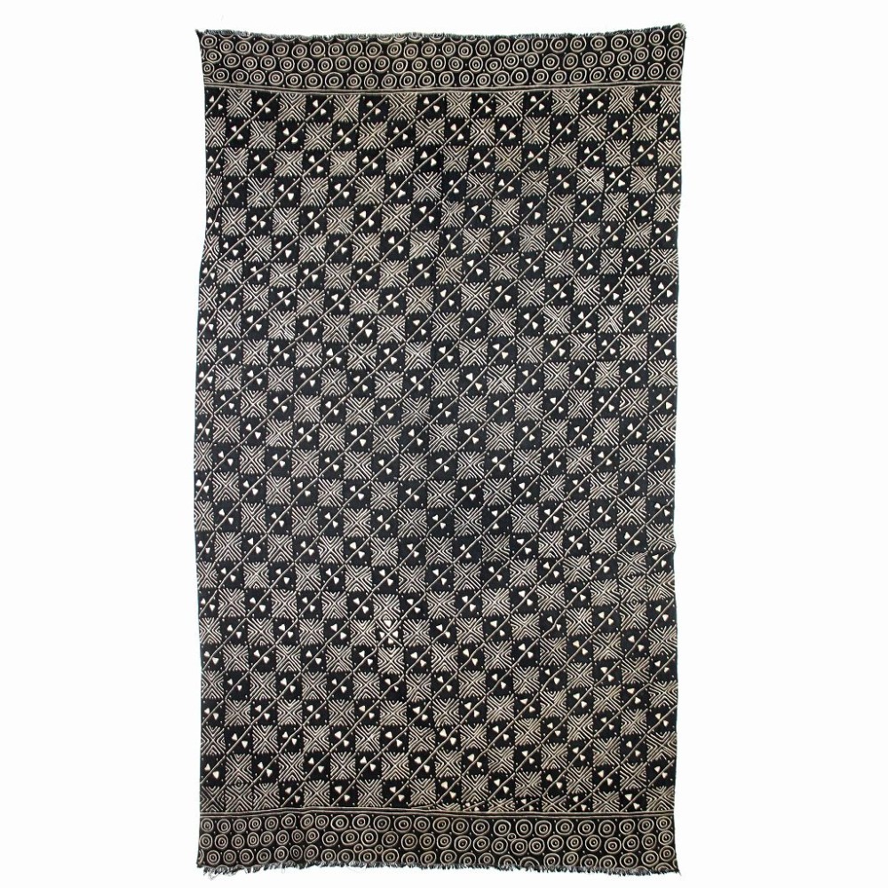 泥染めブランケットBENKADI細密 大 04(200X120)　一点物