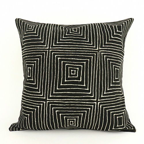 泥染クッションカバー45x45 四角蜘蛛の巣