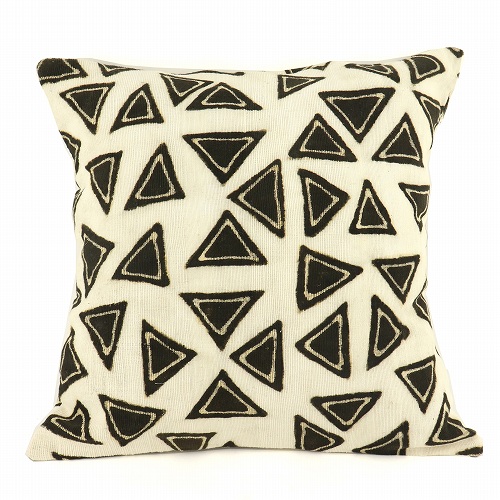 泥染めクッションカバー45X45 飛び三角