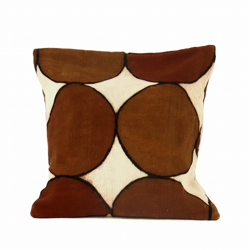 泥染めクッションカバー35X35茶