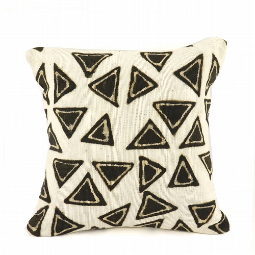 泥染めクッションカバー35X35 飛び三角