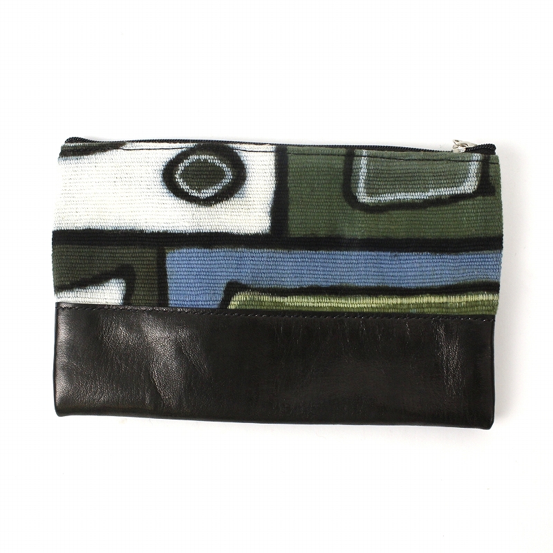 泥染め革ポーチ04