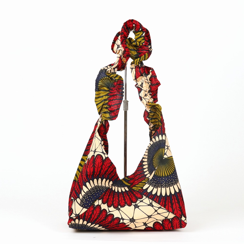 パーニュあづま袋バッグ ギャザーハンドル 赤 01 24SS一点物 @2700→2160