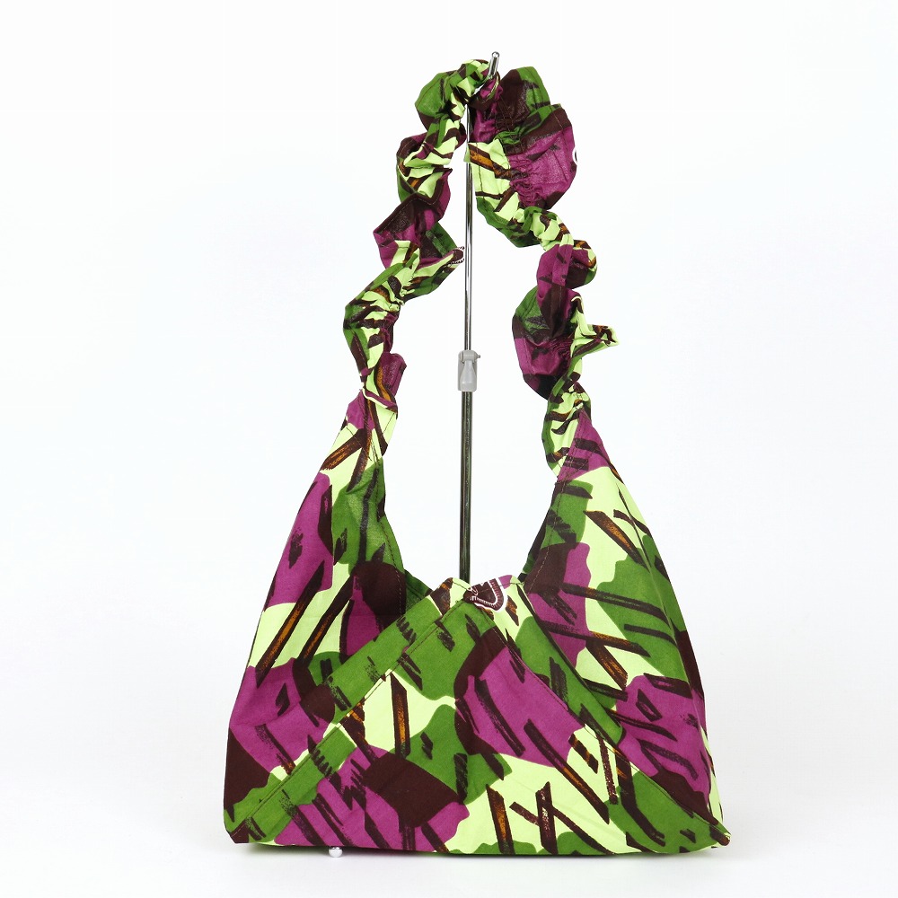 パーニュあづま袋バッグ ギャザーハンドル 緑 03 24SS一点物 @2700→2160