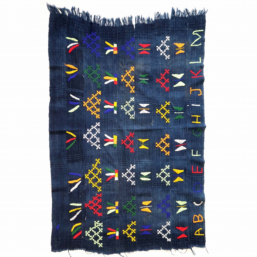 ドゴン藍染ねんねこ布 刺繍 _01 一点物