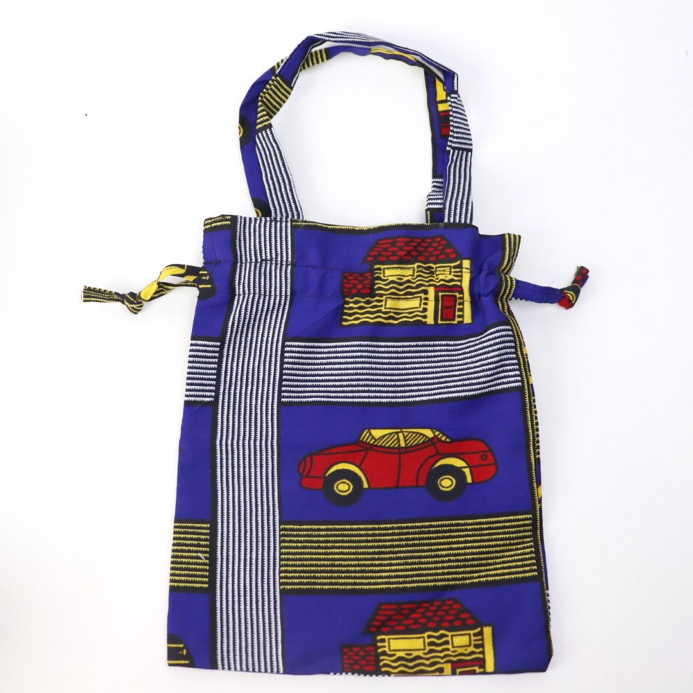 パーニュ ぺたんこ巾着バッグ 乗り物