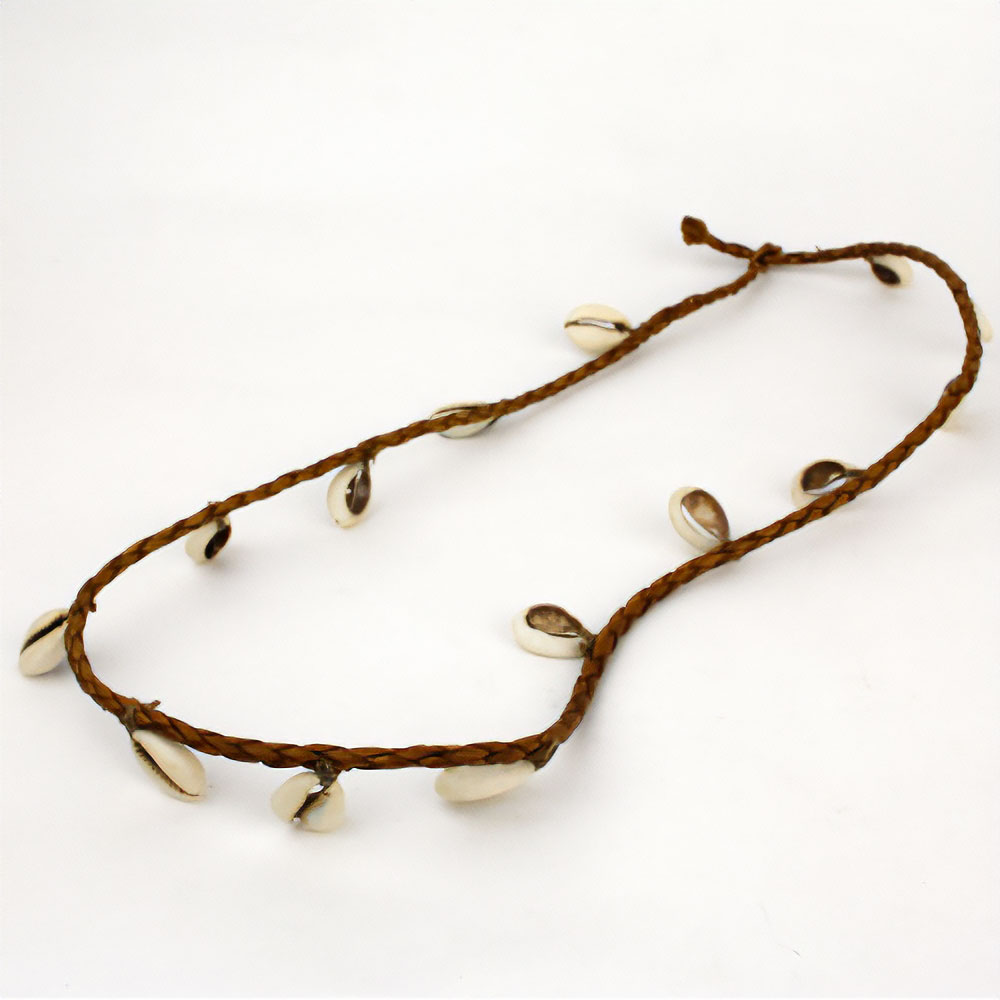 【SALE】子安貝 革網ベルト茶 @2500→1000円