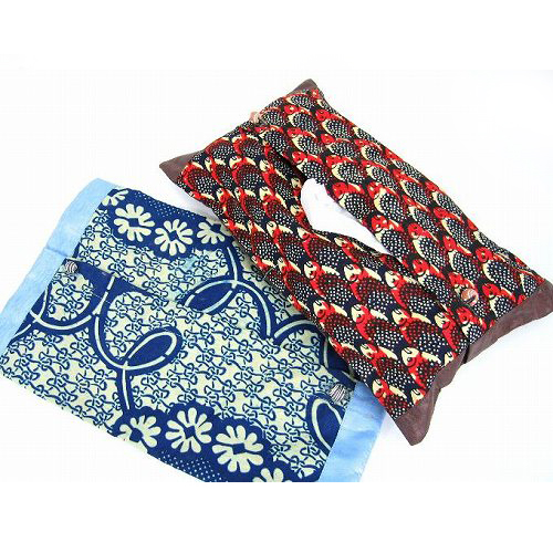 ティッシュカバー アフリカンビーズ付き