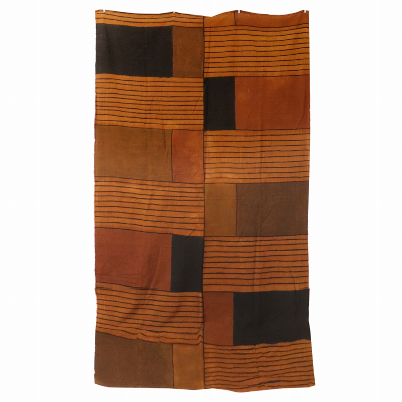 泥染めベッドカバー有機綿 オーガニックコットン 柄入