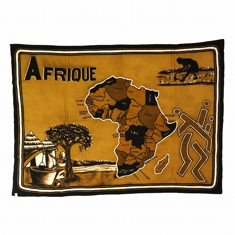 泥染め絵 アフリカ地図 特大  一点物