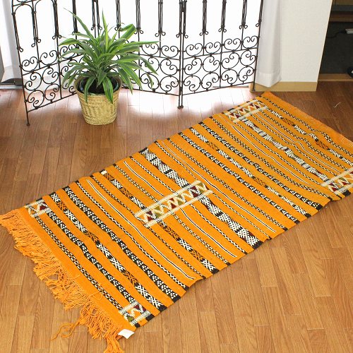 モロッコキリム ZEMMOUR 黄 一点物