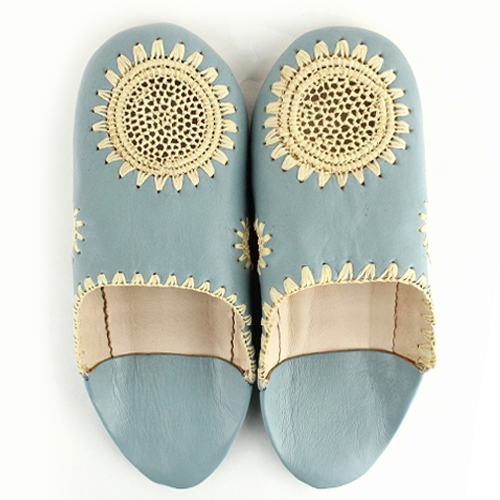 ラフィア装飾バブーシュ 39 F4しぐれxナチュラルラフィア