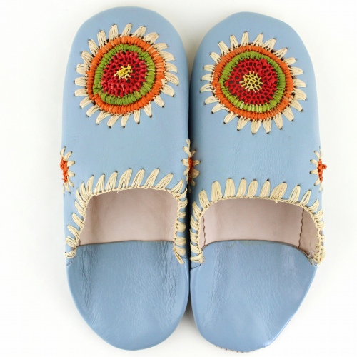 ラフィア装飾バブーシュ 39 F4しぐれxマルチラフィア