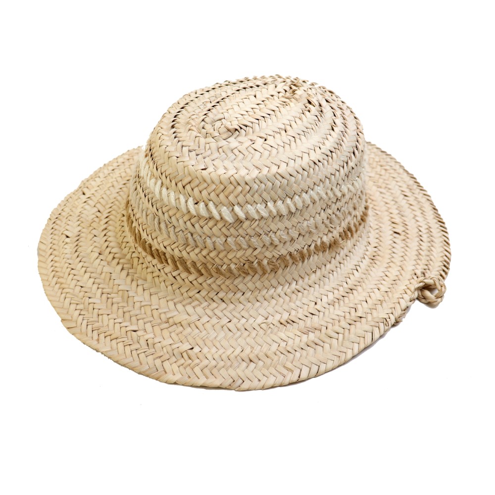 三色刺繍帽子 ベージュ系