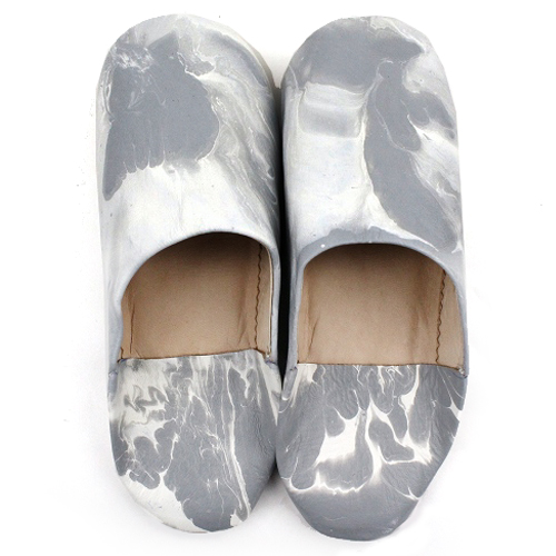 【SALE】マーブル模様バブーシュ 39 グレー系 @4300→3000