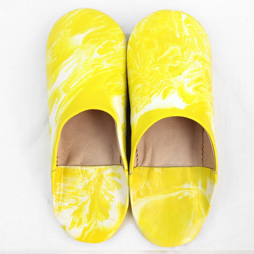 【SALE】マーブル模様バブーシュ 39 黄系 @4300→3000