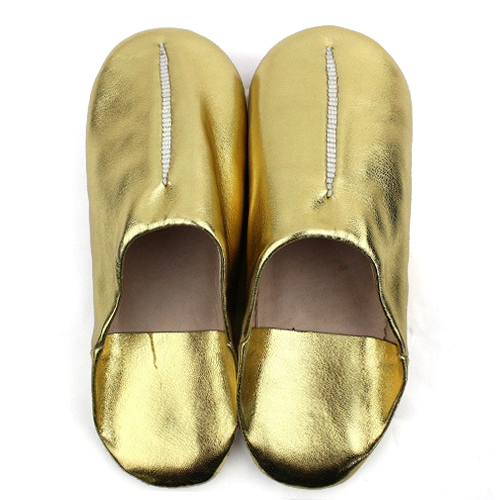 中央ライン刺繍バブーシュ 39 ゴールド