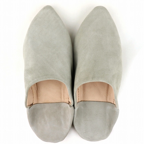 先細スエードバブーシュ 39/43 グレー