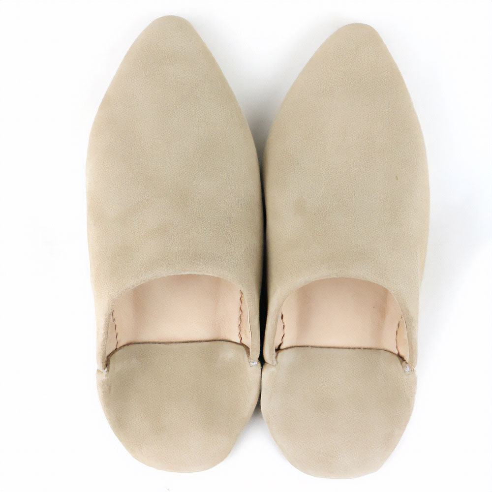 先細スエードバブーシュ 39/43 ベージュ