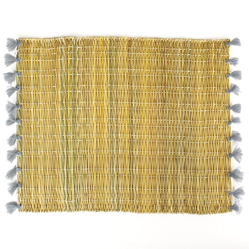 ランチョンマット ポンポン付き ダークグレー