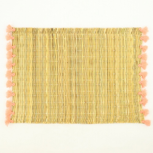 ランチョンマット ポンポン付き サーモンピンク