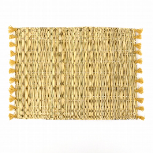 ランチョンマット ポンポン付き 黄