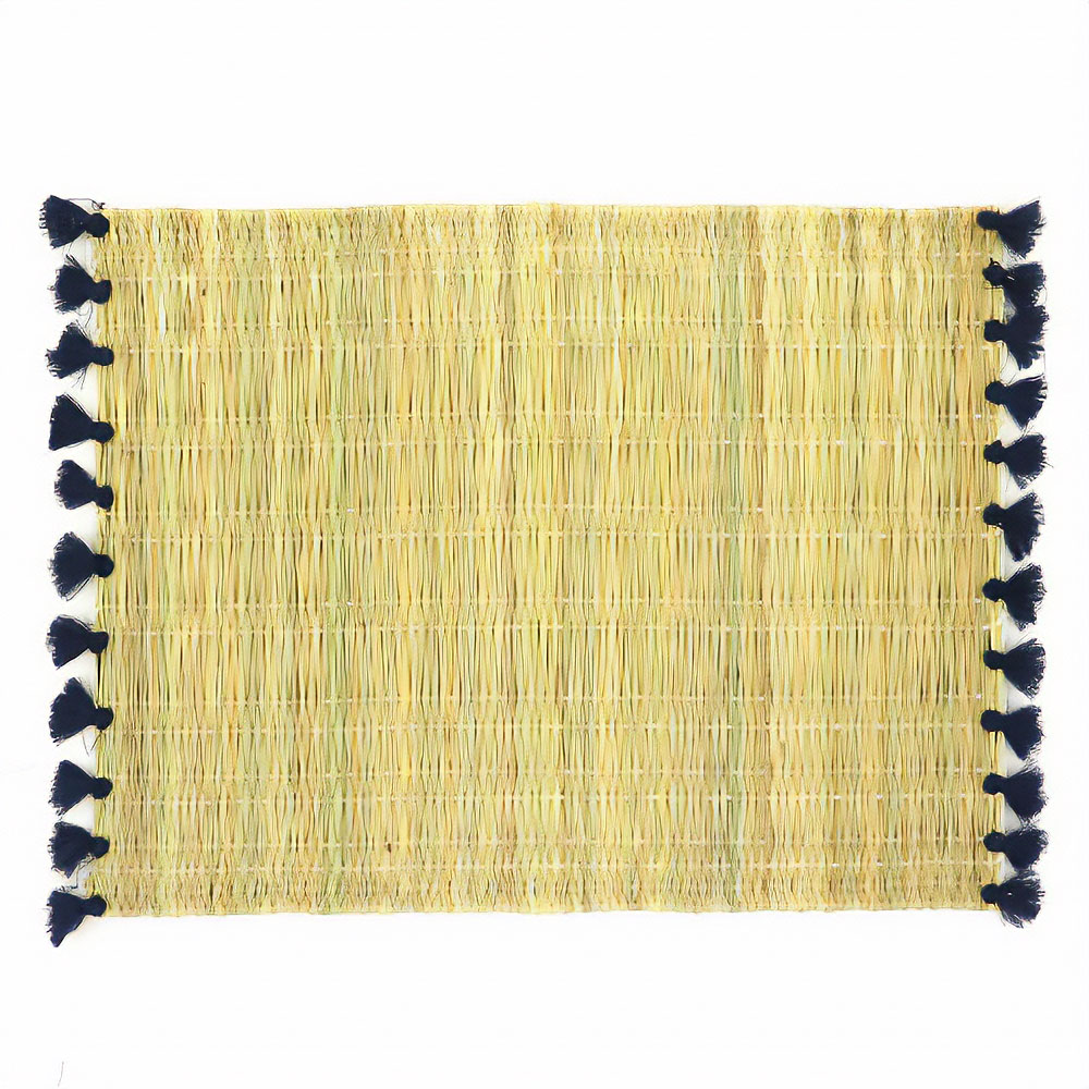 ランチョンマット ポンポン付き ネイビー