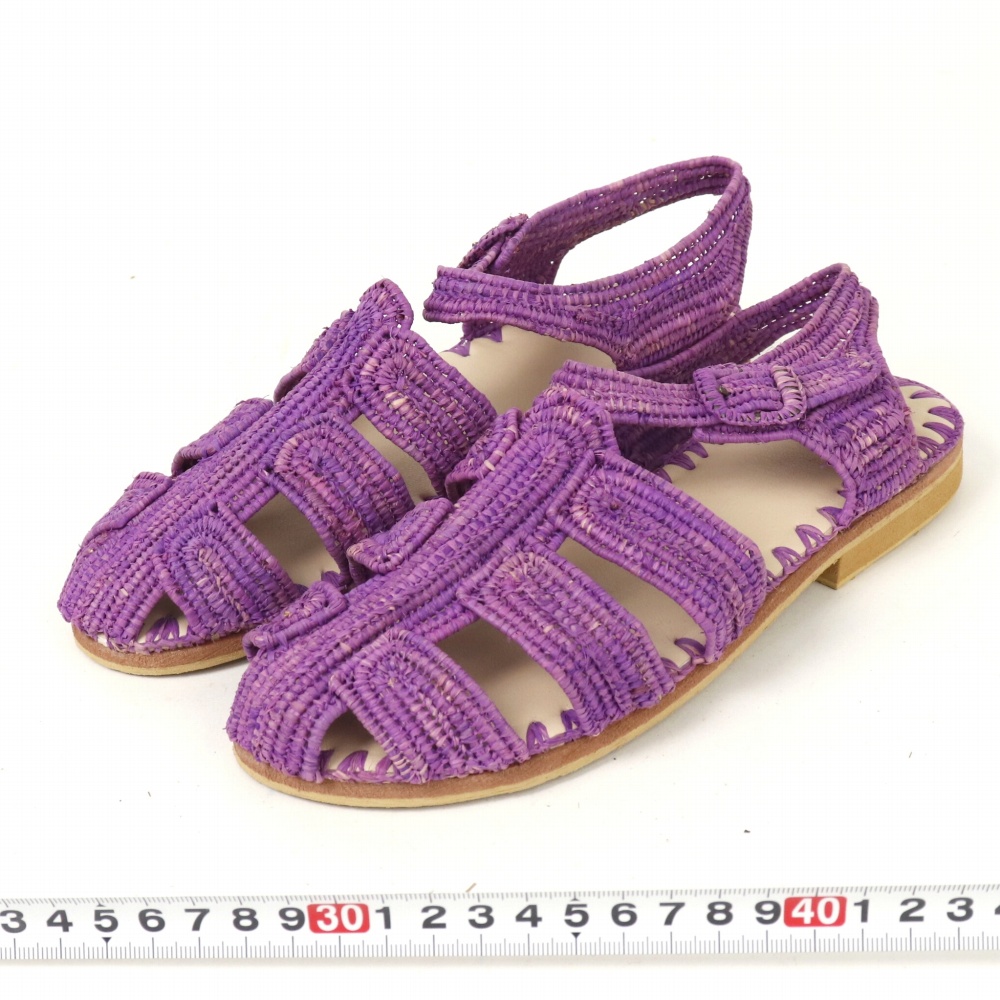 【SALE】ラフィアグラディエーターサンダル 紫 22SS一点 @22000→17600