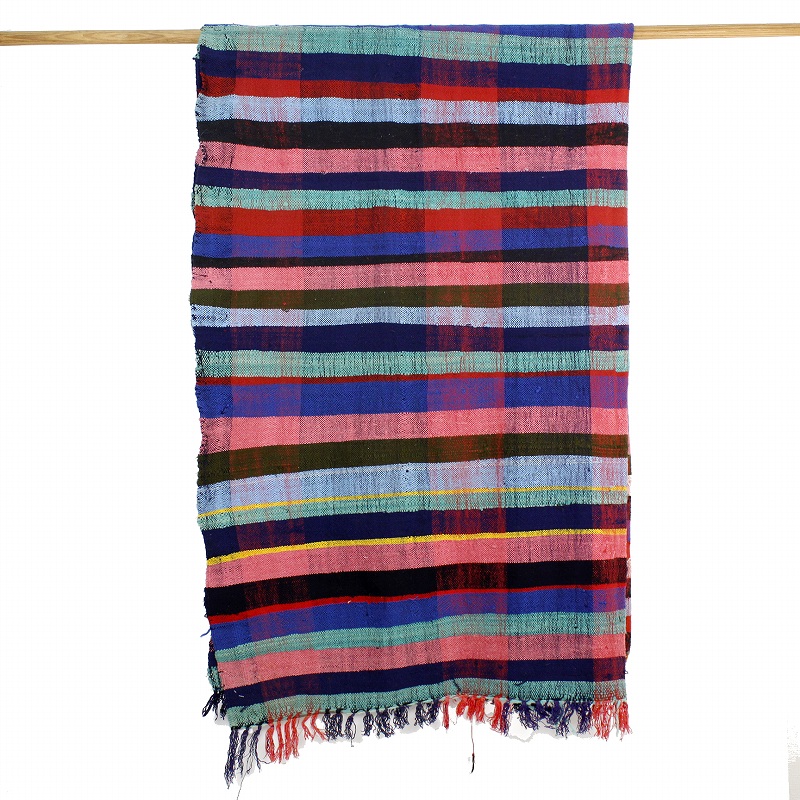 ビザラ(ハイク) チェック柄ベッドカバー 一点物-09